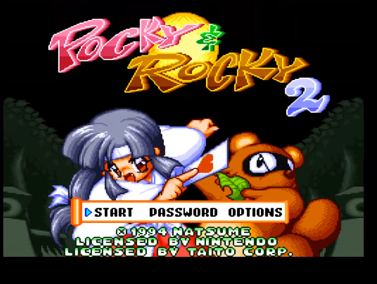 油管游戏站YTGameStation - 超任SFCSNES 奇奇怪界2无限命修改版 Pocky & Rocky 2 HACK.png
